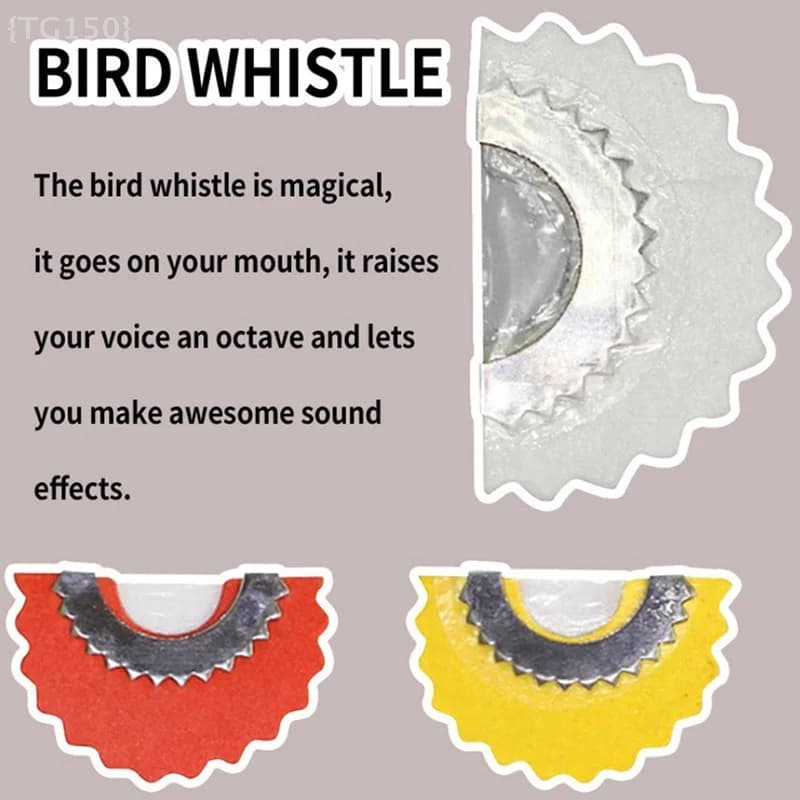 Sifflet à oiseaux magique opéré par la langue - Accessoire amusement pêche outdoor sons réalistes
