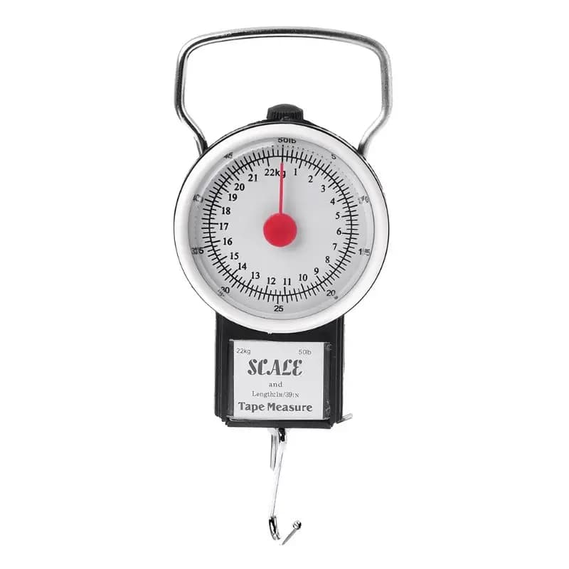 Balance accroche portable 22kg/50lb avec mètre ruban pour pêche et bagages - Pèse-poissons 2-en-1 pratique