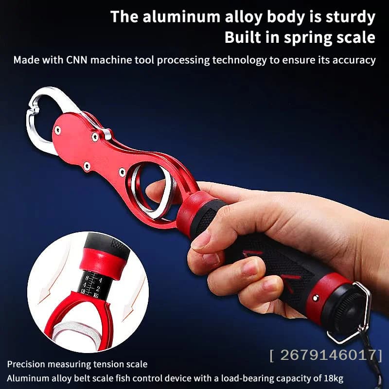 Pince à lèvres pour pêche portable en alliage d'aluminium avec balance - Accessoire pêche précis