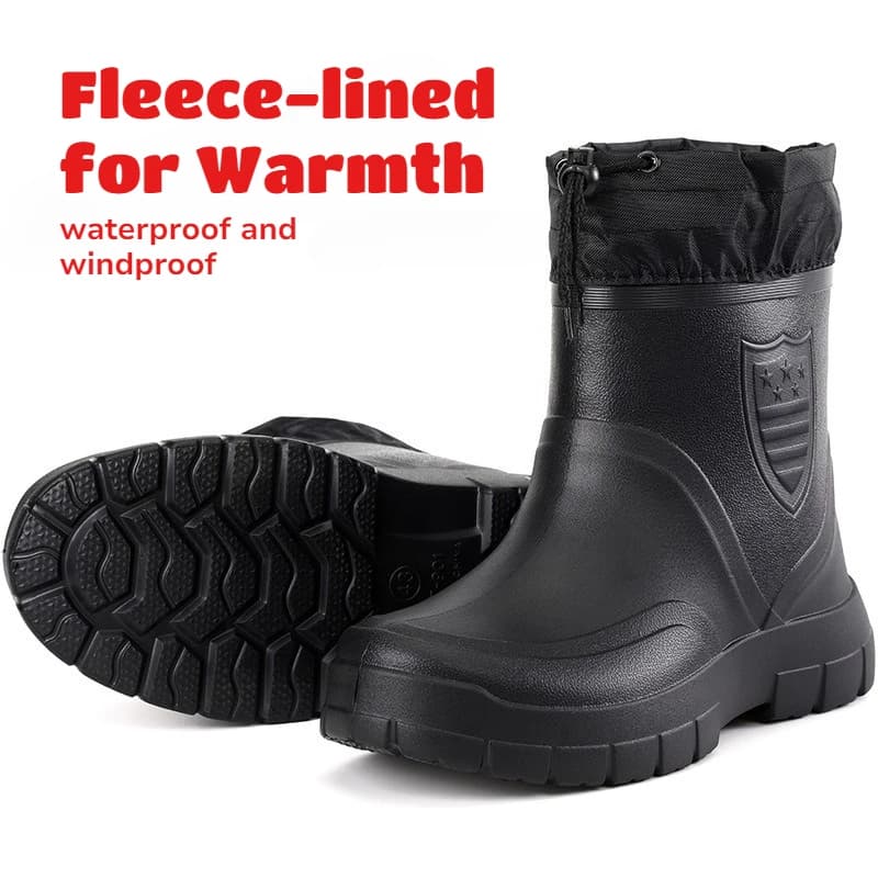 Bottes de pluie femme grande taille hiver coton décolleté doublure polaire légères imperméables anti-dérapage