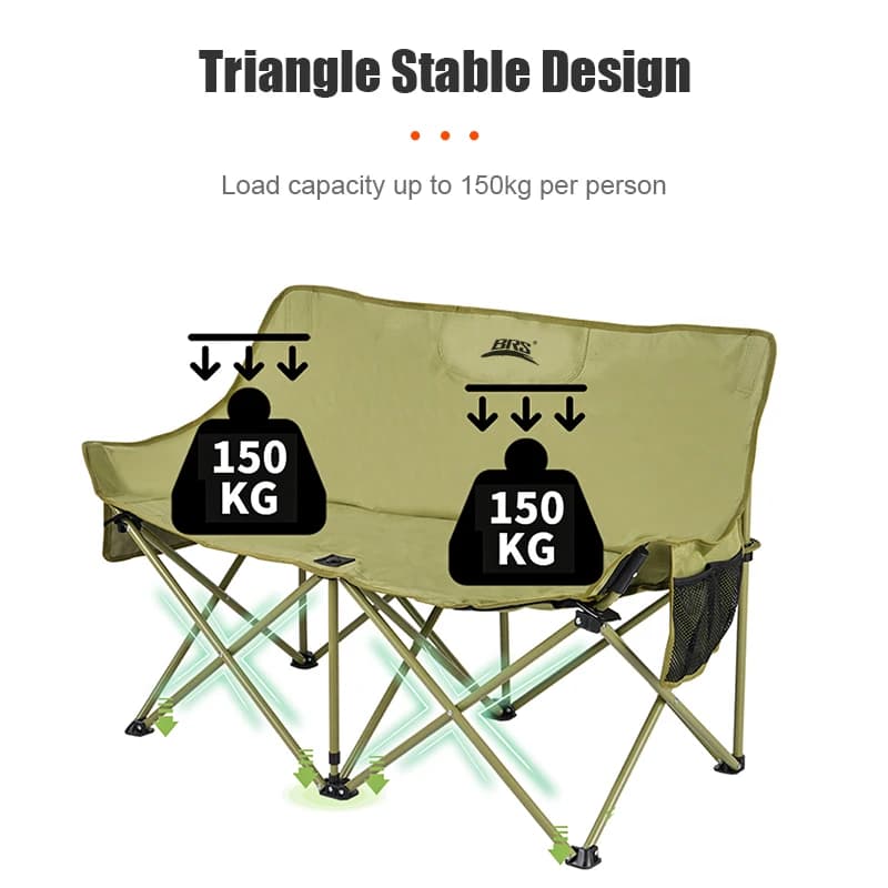 Fauteuil double pêche camping WESTTUNE avec dossier pour plage jardin et loisirs extérieurs