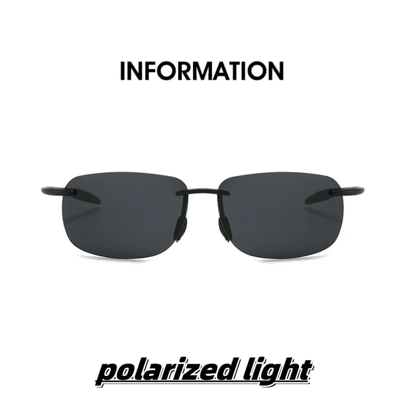 Lunettes de soleil polarisées ultra-légères TR90 sans monture colorées pour pêche et vacances UV400