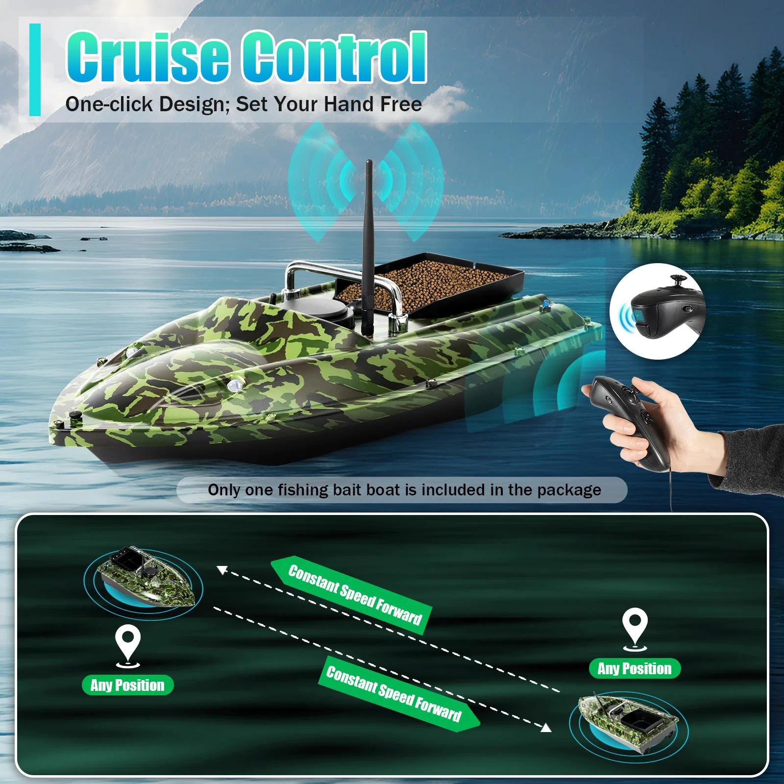 Bateau appât télécommandé 500m 1.5kg pour amorçage pêche en rivière et lac