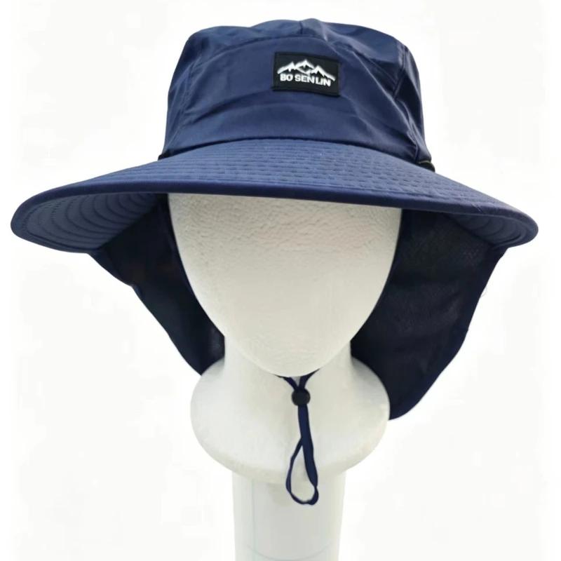 Chapeau pêcheur anti-vent séchage rapide avec rabat nuque - Protection UV pour activités outdoor