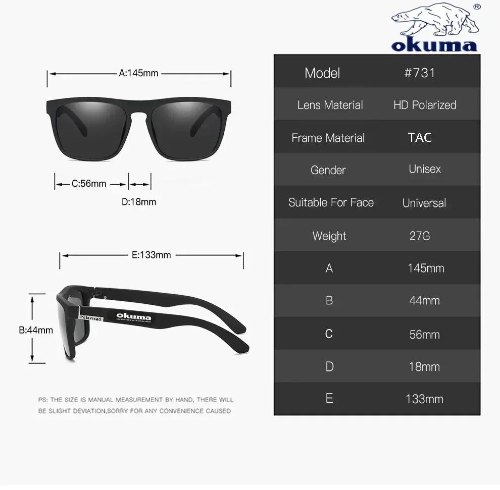Lunettes de soleil polarisées Okuma UV400 pour pêche, chasse, vélo - Hommes et femmes