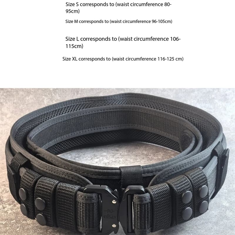 Ceinture de travail tactique à boucle alliage pour pêche professionnelle et entraînement
