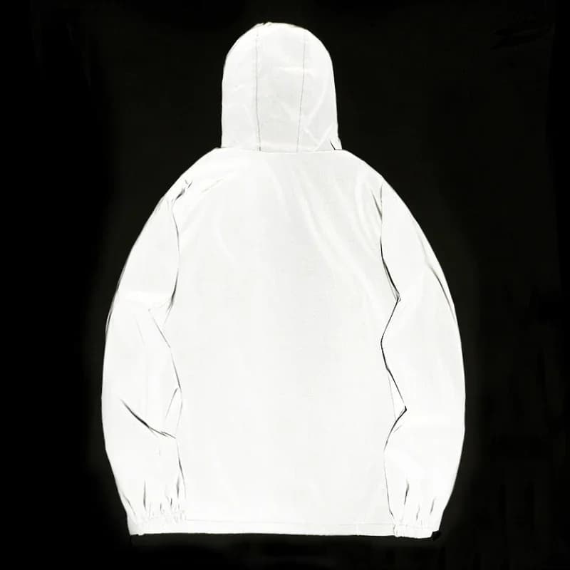 Veste réfléchissante nuit pêche homme - Double tissu coupe-vent imperméable avec capuche