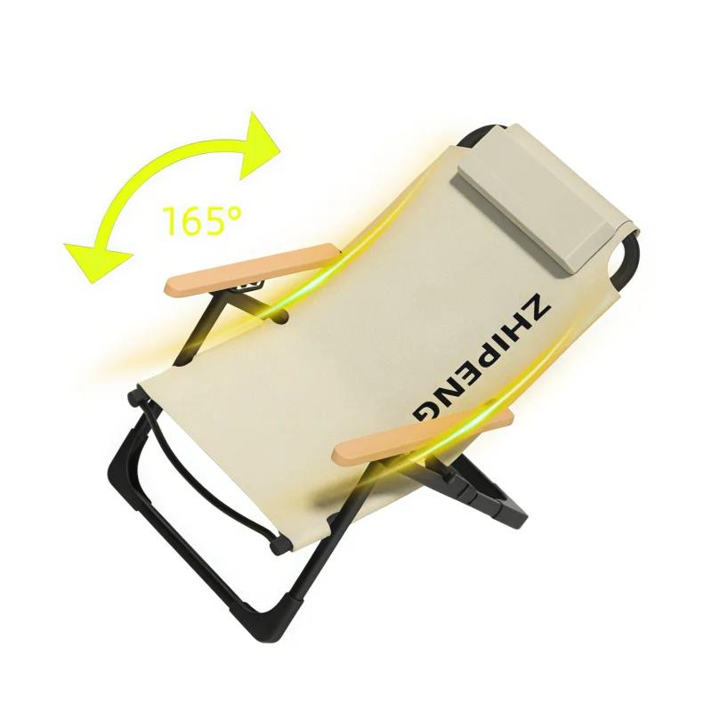 Chaise de pêche réglable avec coussins amovibles pour camping, plage et randonnée