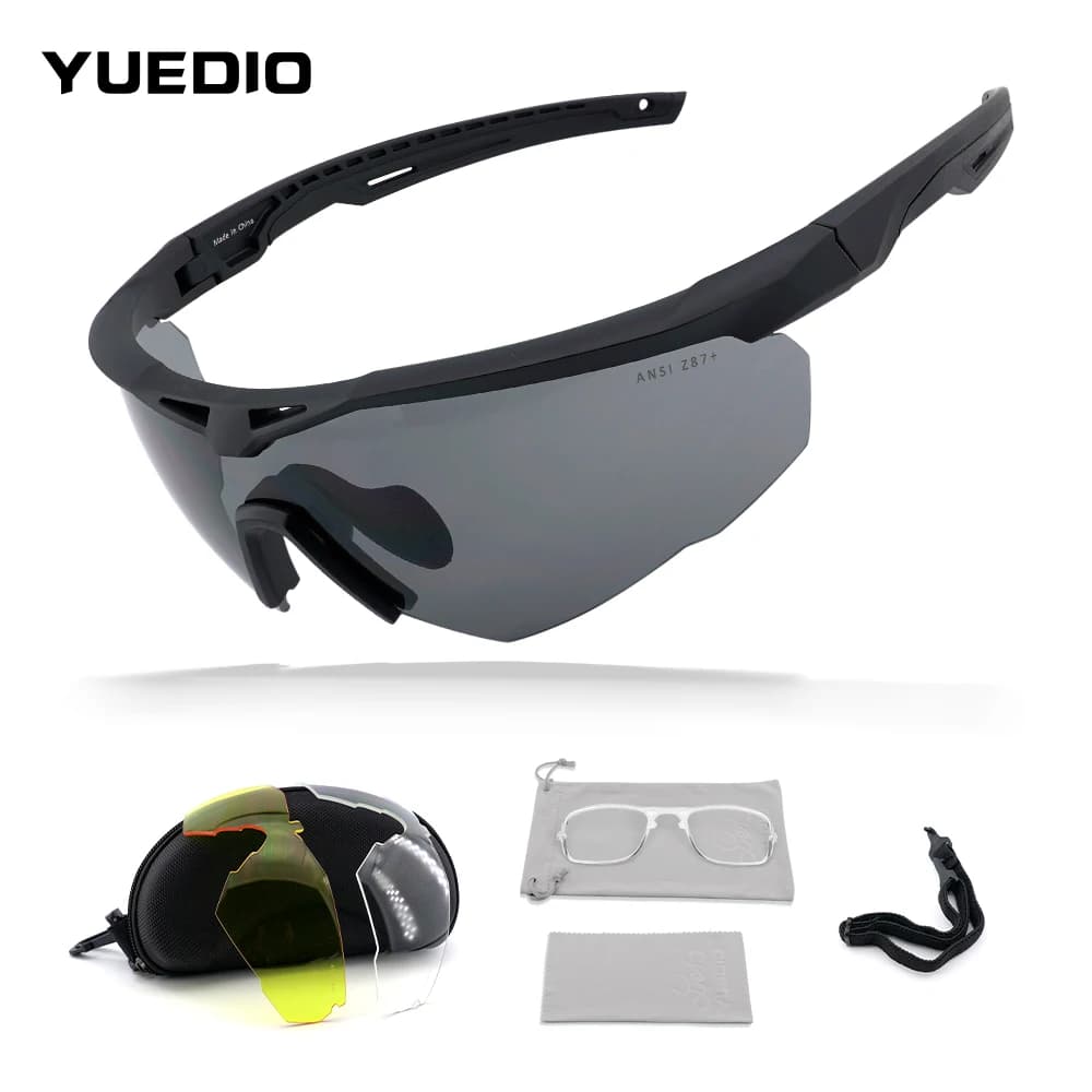 Lunettes tactiques pêche 3 verres anti-vent protection militaire pour pêche tous temps