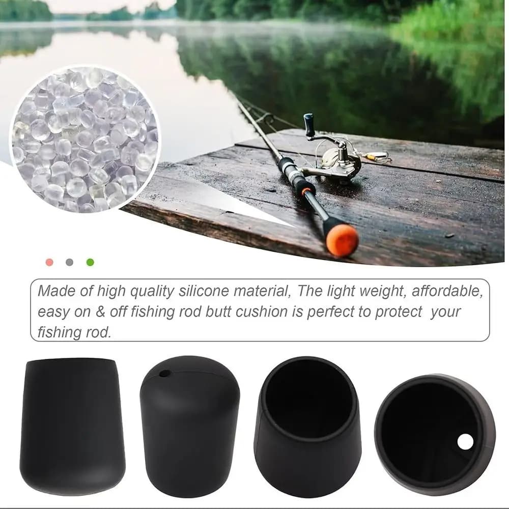 Bouchons silicone 4 pièces pour embout de canne à pêche - Protections élastiques accessoires pêche