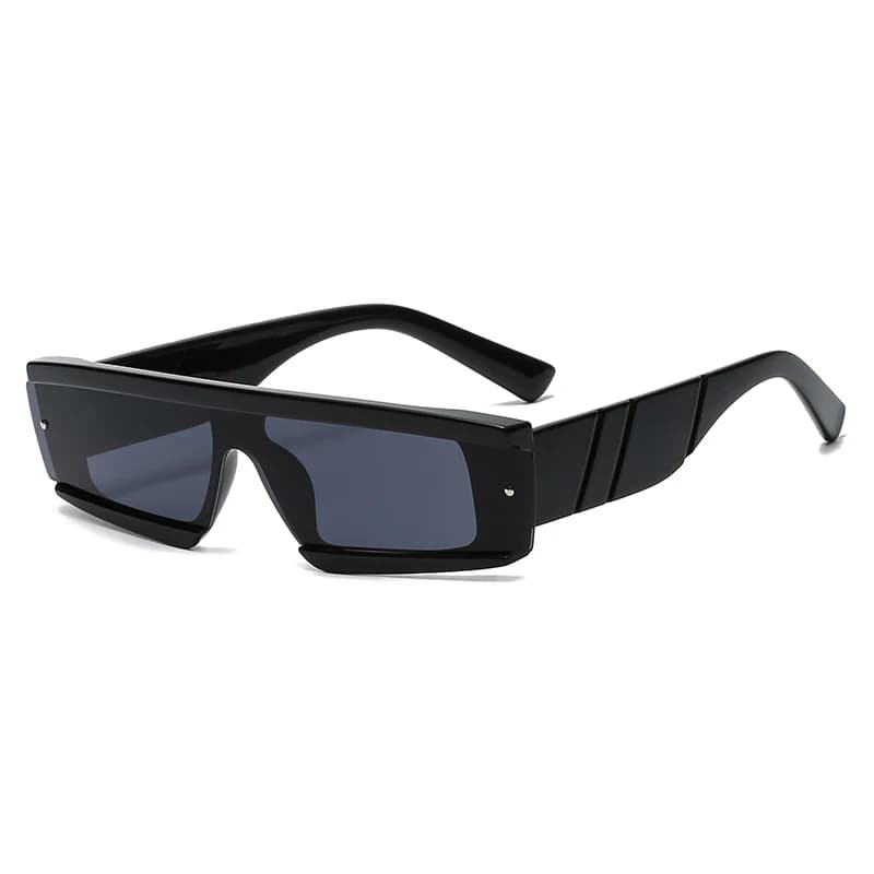 Lunettes de soleil carrées étroites vertes UV400 - Style nature pour pêche en forêt et rivière
