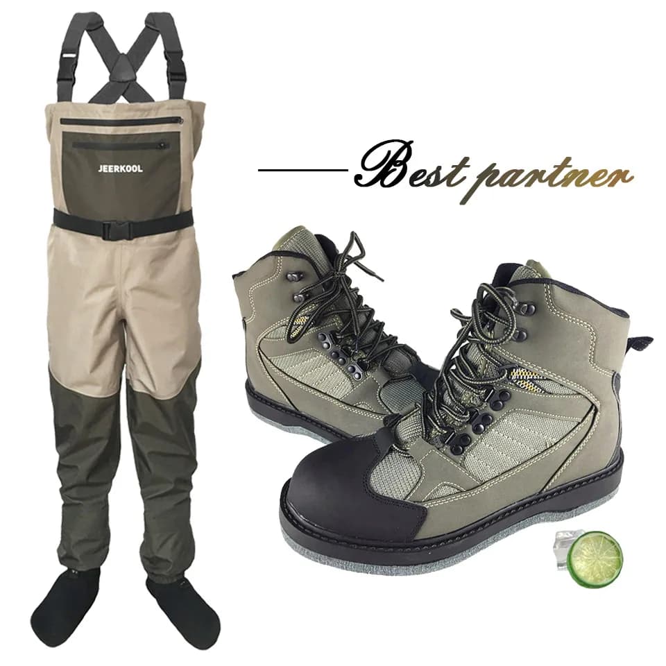 Bottes de pêche wading imperméables à semelle feutre pour rochers et rivières en montée
