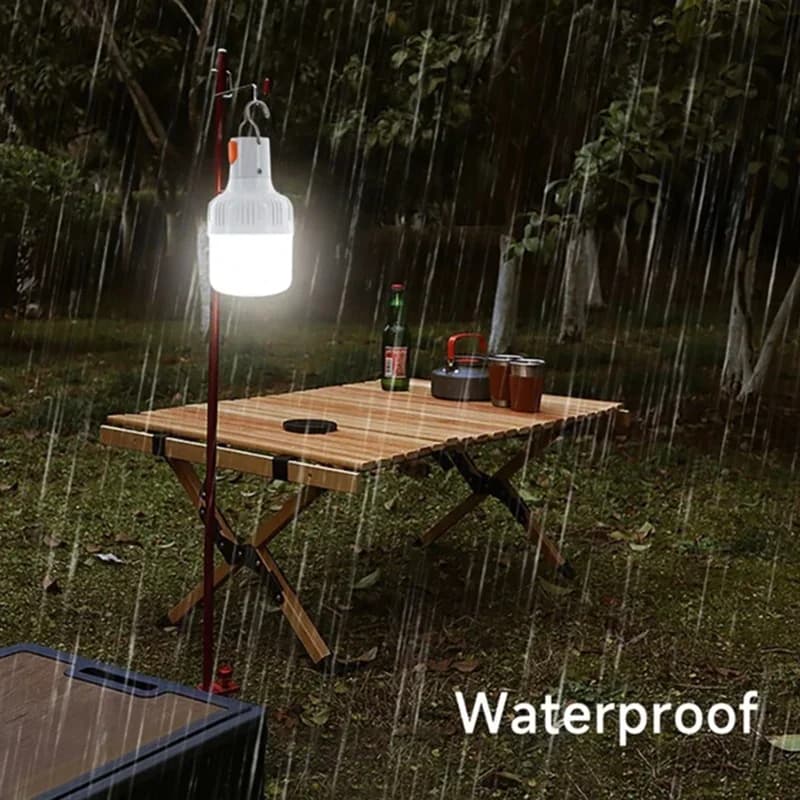 Lampe LED rechargeable USB 60W portable pour camping, pêche de nuit et éclairage d'urgence LT014