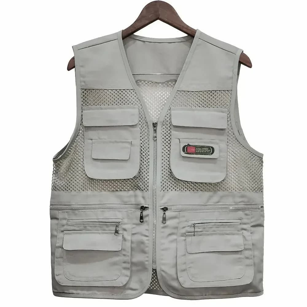 Veste pêche été légère mesh respirante multi-poches pour randonnée photographie sports outdoor