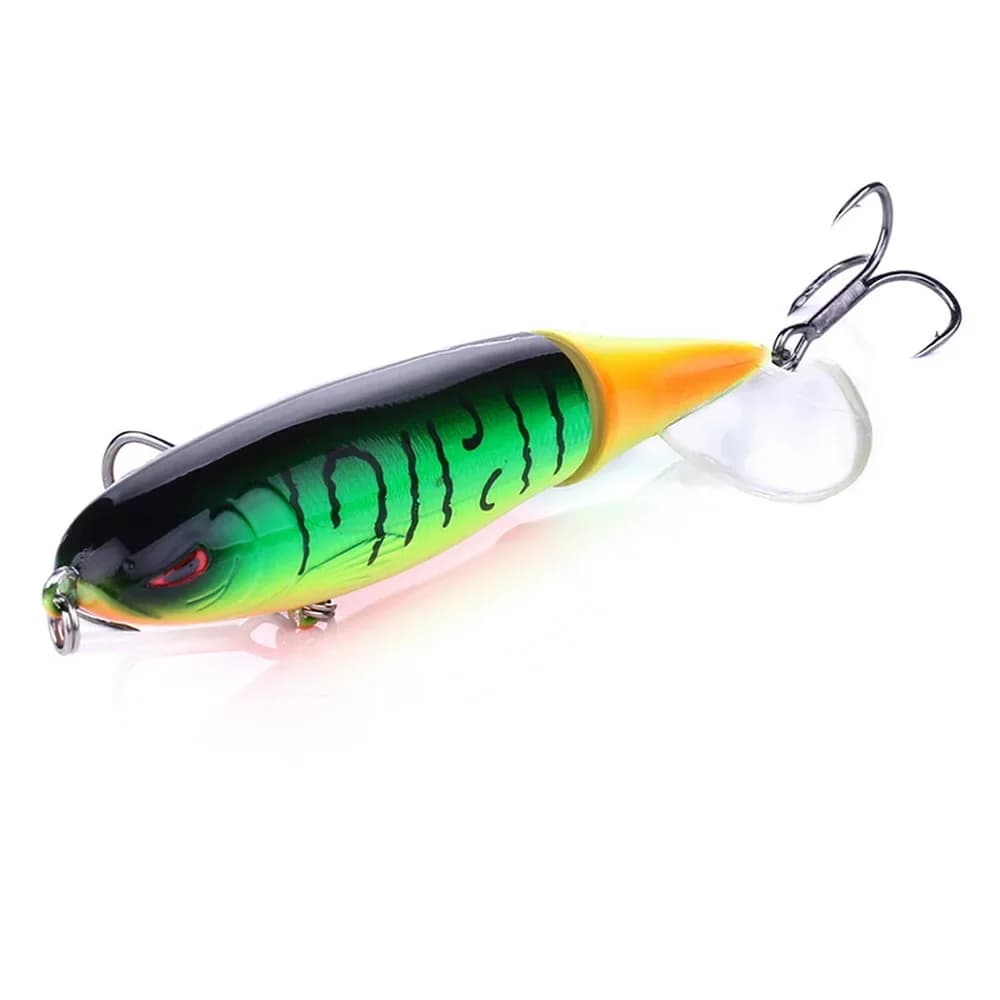 Leurre popper topwater 10-14cm avec hélice rotative pour pêche carnassier - Appât dur spinner