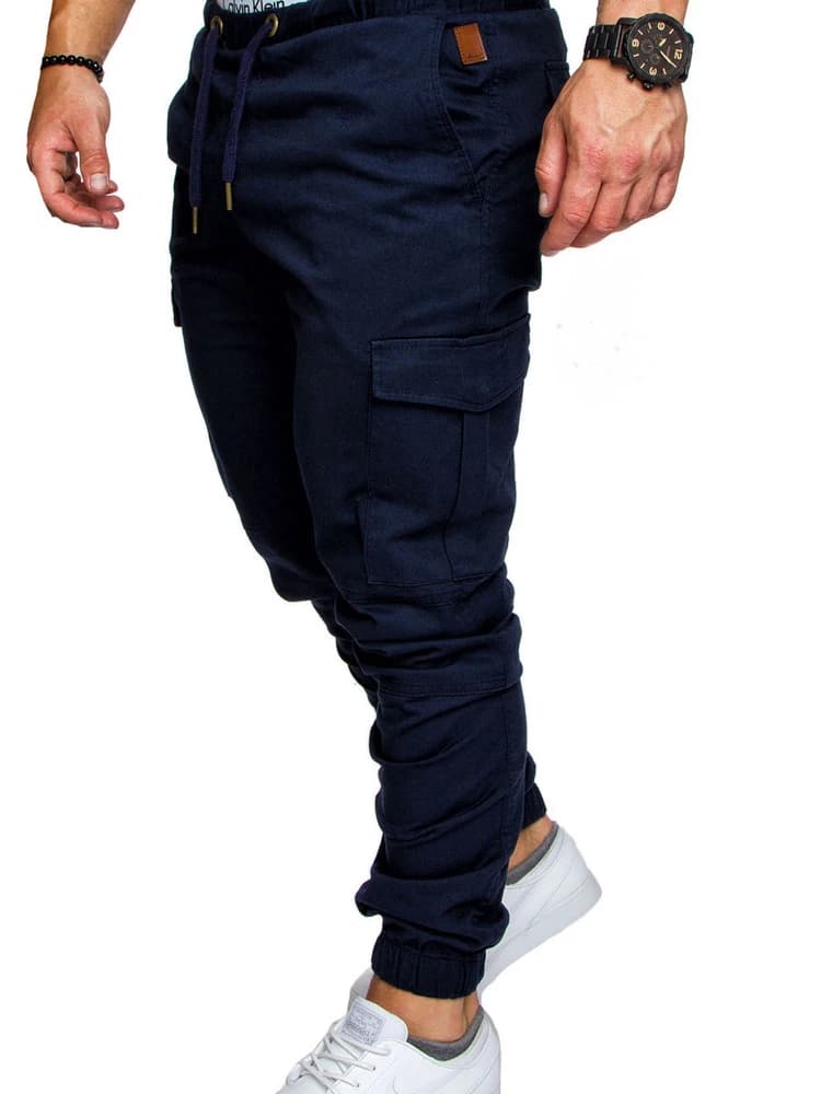 Pantalon cargo élastique homme été avec lacets pour pêche active et mouvements amples