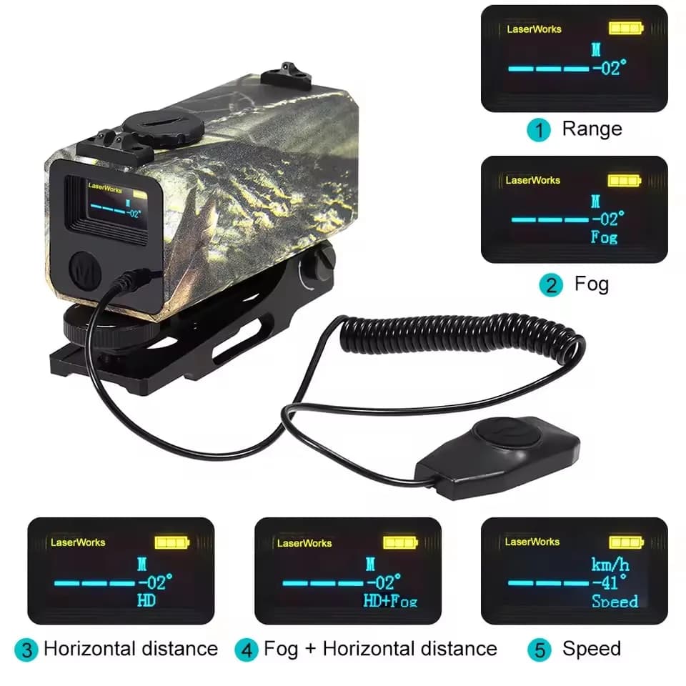 Mini télémètre laser automatique LE032 pour pêche - Mesure distance et vitesse jusqu'à 1200m