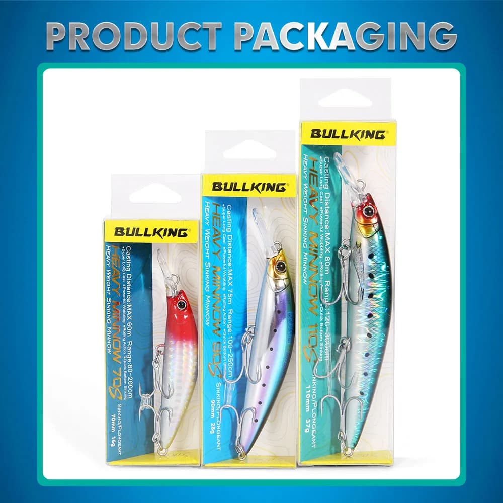 Leurre de pêche mer FSTK Minnow lourd coulant 110S 37g pour longue distance de lancer, appât artificiel saltwater