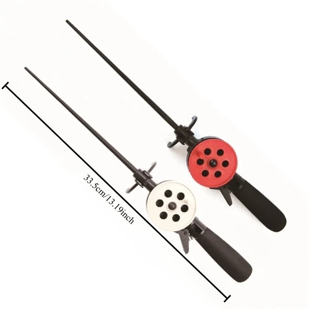 Mini combo canne-moulinet pêche glace 33.5cm portable hiver mer pesca compact