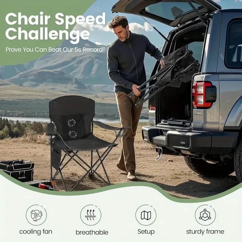 Chaise pliante extérieure portable pour camping pêche pique-nique et utilisation voiture compacte