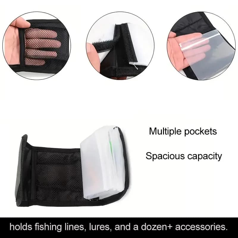 Organisateur de pêche à feuilles mobiles avec multiples poches pour lignes et leurres de carpe