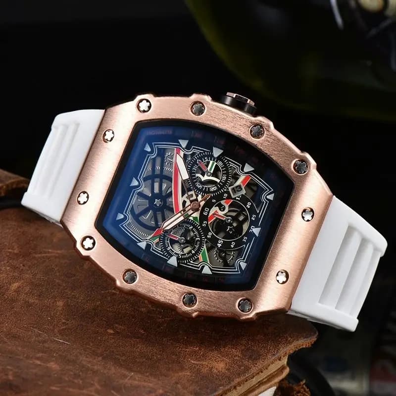 Montre homme quartz luxe calendrier étanche dégagée fashion casual montre bracelet homme