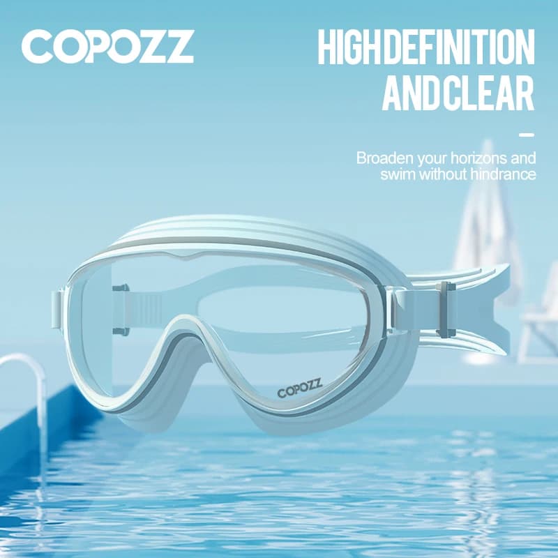 Lunettes de natation grandes montures trois couches anti-buée étanches adultes unisexes