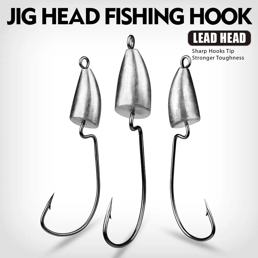 5 têtes plombées jig métal 3.5g à 14g pour leurres souples Texas rig - hameçons pour pêche