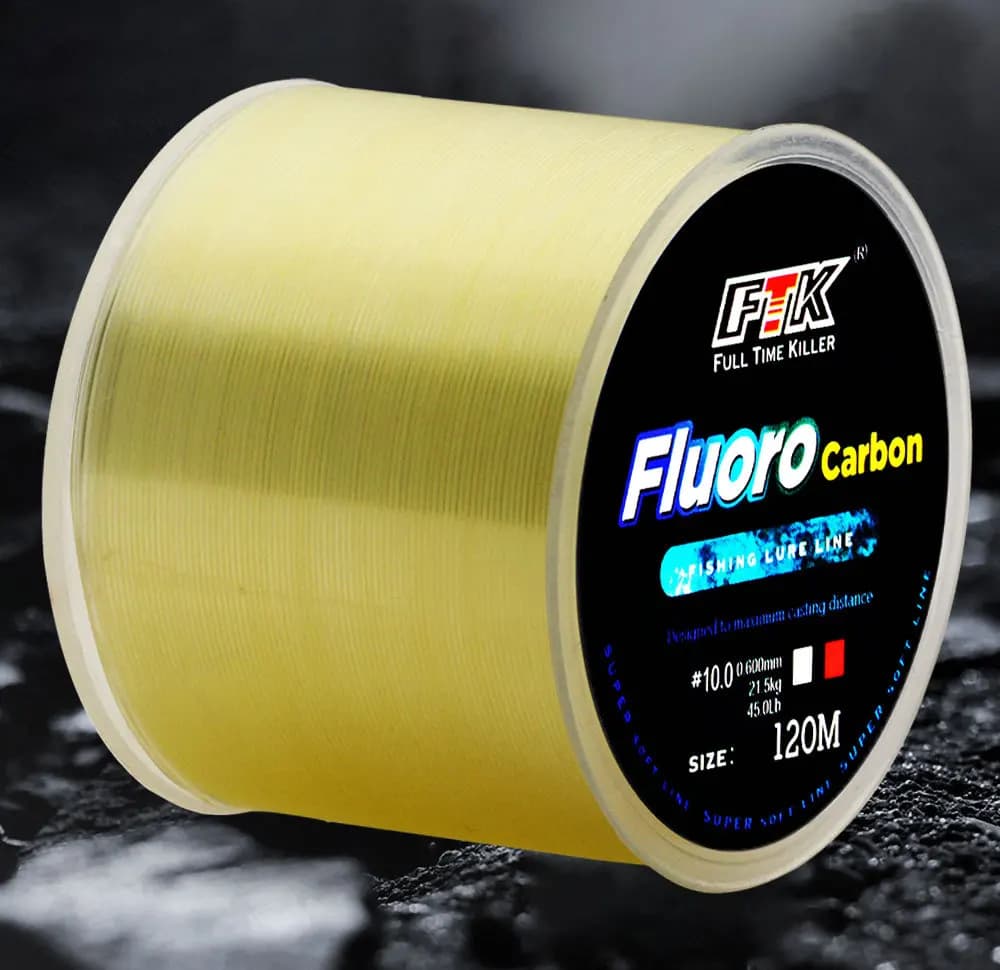 Ligne de pêche fluorocarbone 120M avec plomb carbone pour lancers longs et leurres coulants