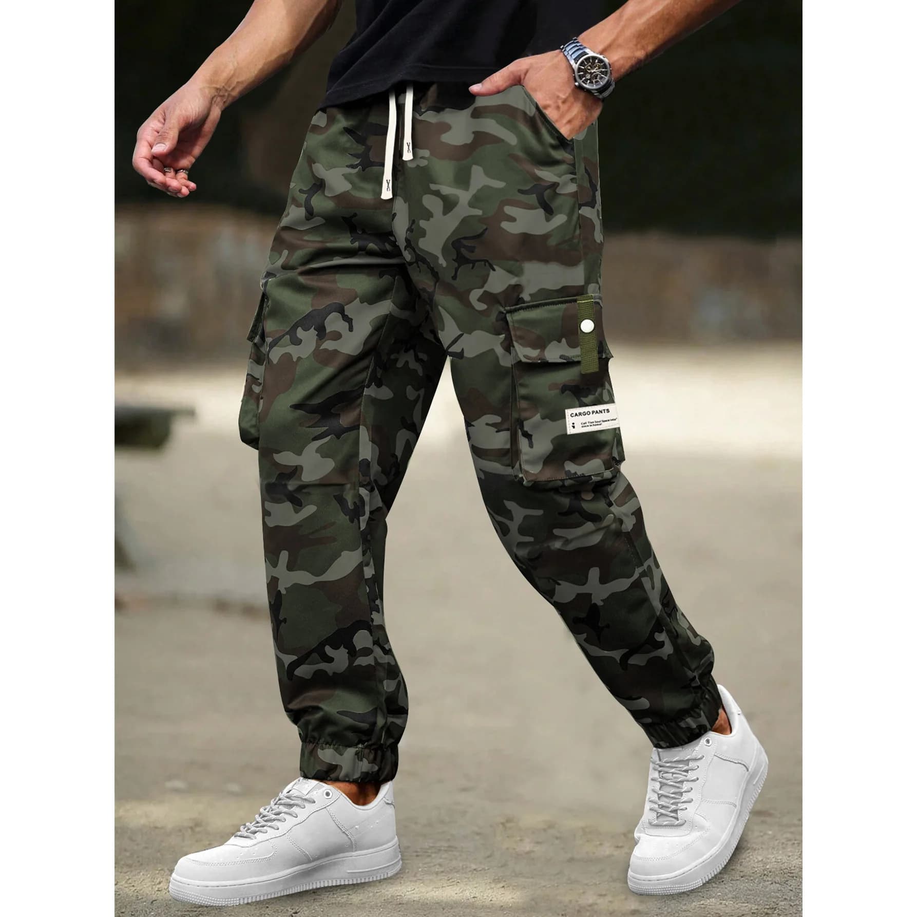 Pantalon camouflage loose jogging homme randonnée chasse pêche streetwear travail extérieur