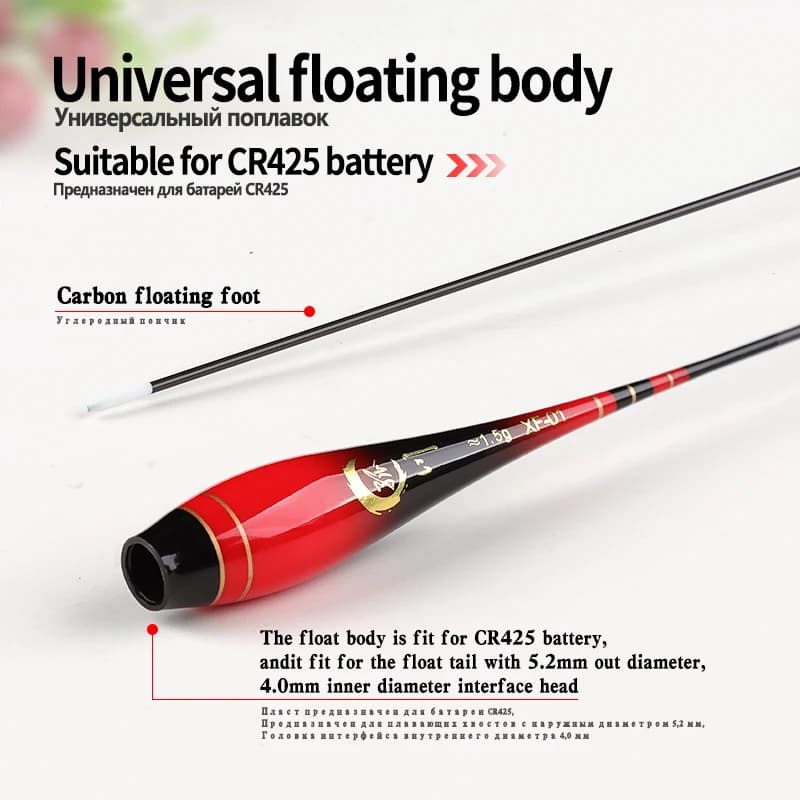 3 flotteurs lumineux nano composite sans batterie + 3 tubes pour pêche électrique rivière et mer