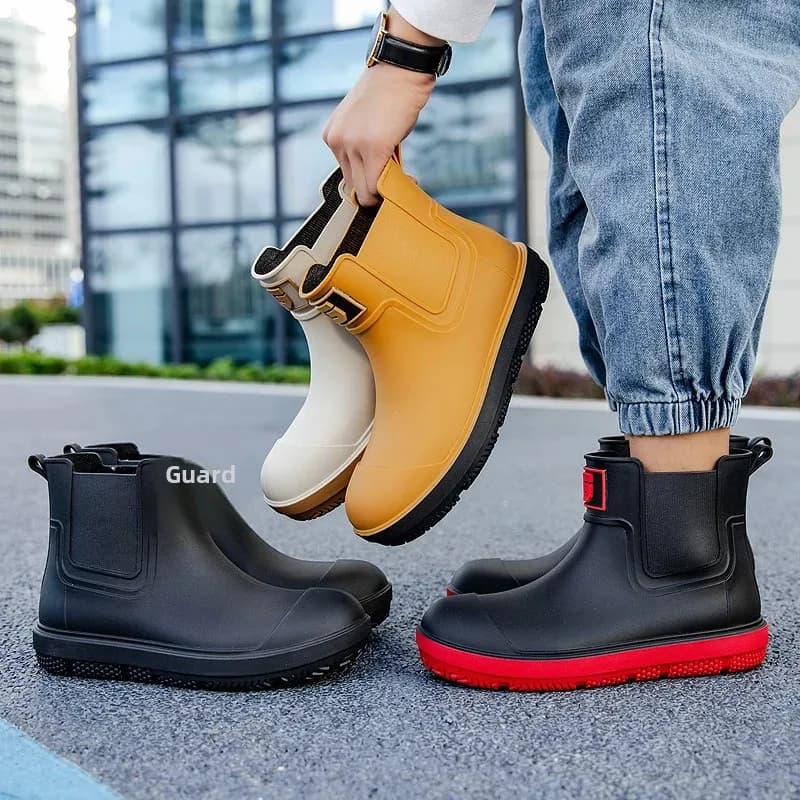 Bottes pluie couples antidérapantes semelle épaisse cuisine travail hommes femmes adultes pêche EVA