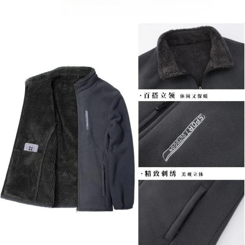 Veste polaire homme hiver outdoor légère - Cardigan zippé épais coupe-vent chaud proof froid