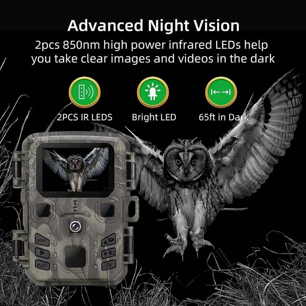 Caméra trappe 24MP vision nocturne infrarouge 0.3s étanche pour observation faune française