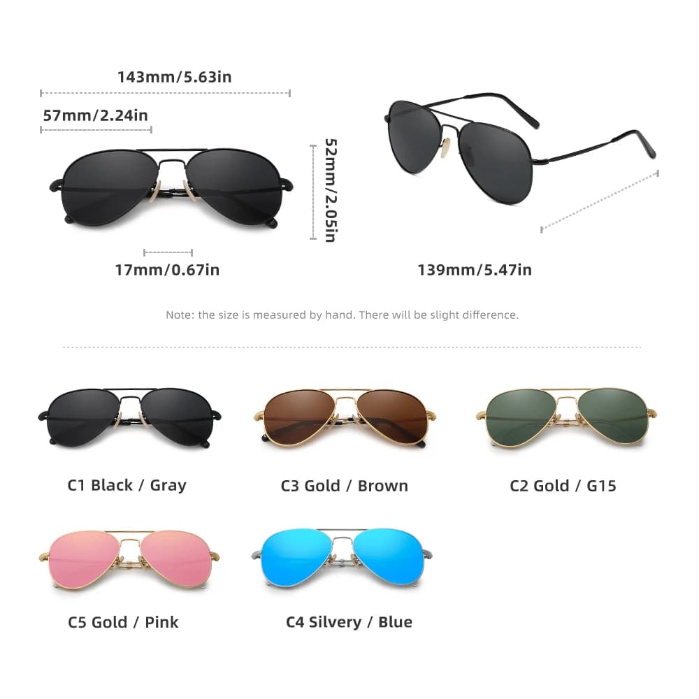 Lunettes de pilote polarisées KINGSEVEN - Monture large métal luxe pour pêche et conduite - UV400