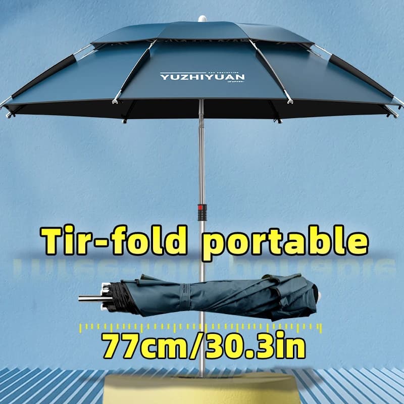 Parapluie de pêche télescopique YUZHIYUAN protection UV 50+ pliable avec ancre sable voyage