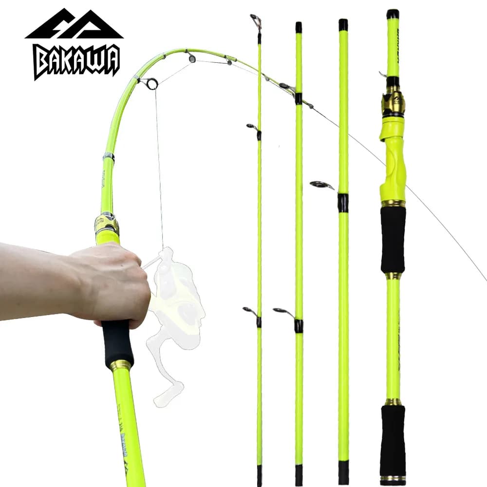 Canne spinning BAKAWA 1.8m/2.1m 4 sections ultra-légère portative feeder - Pêche leurres poignée EVA