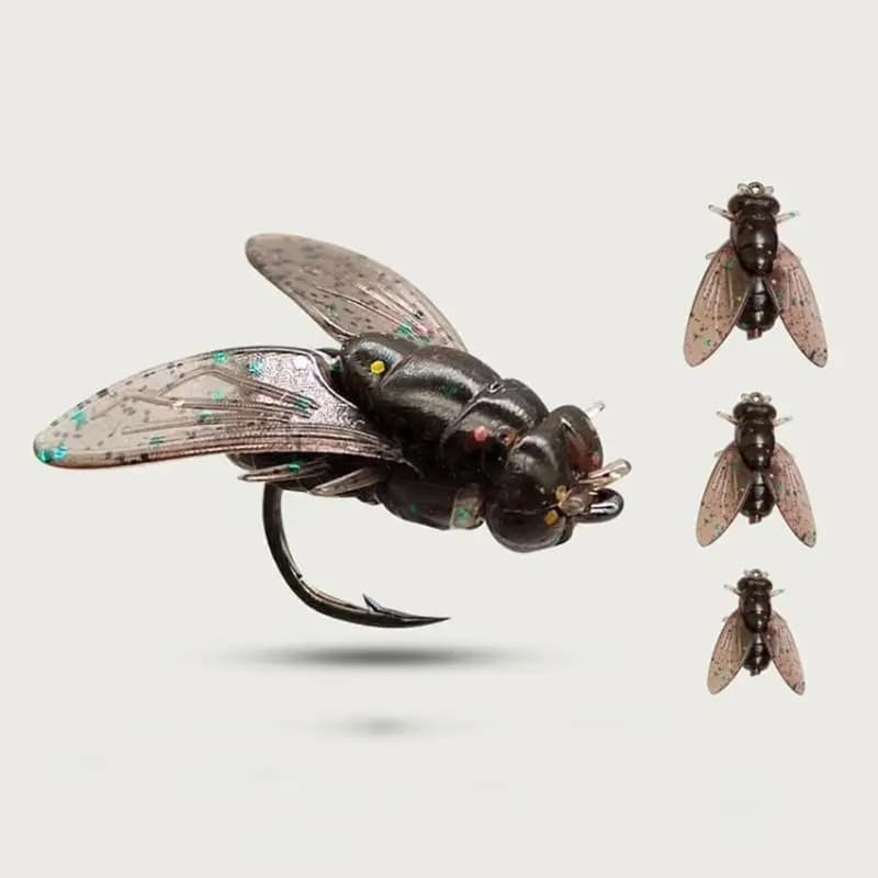 Mouche artificielle mini bio pour saumon et truite - 50 à 10 pièces avec attractant poissons 2025