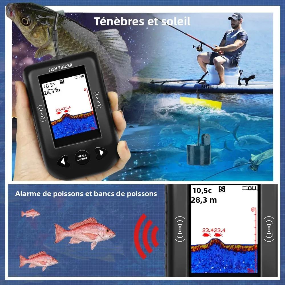 Sonar portable pêche Erchang XF03 100m 45 degrés alarme échosondeur transducteur lac mer