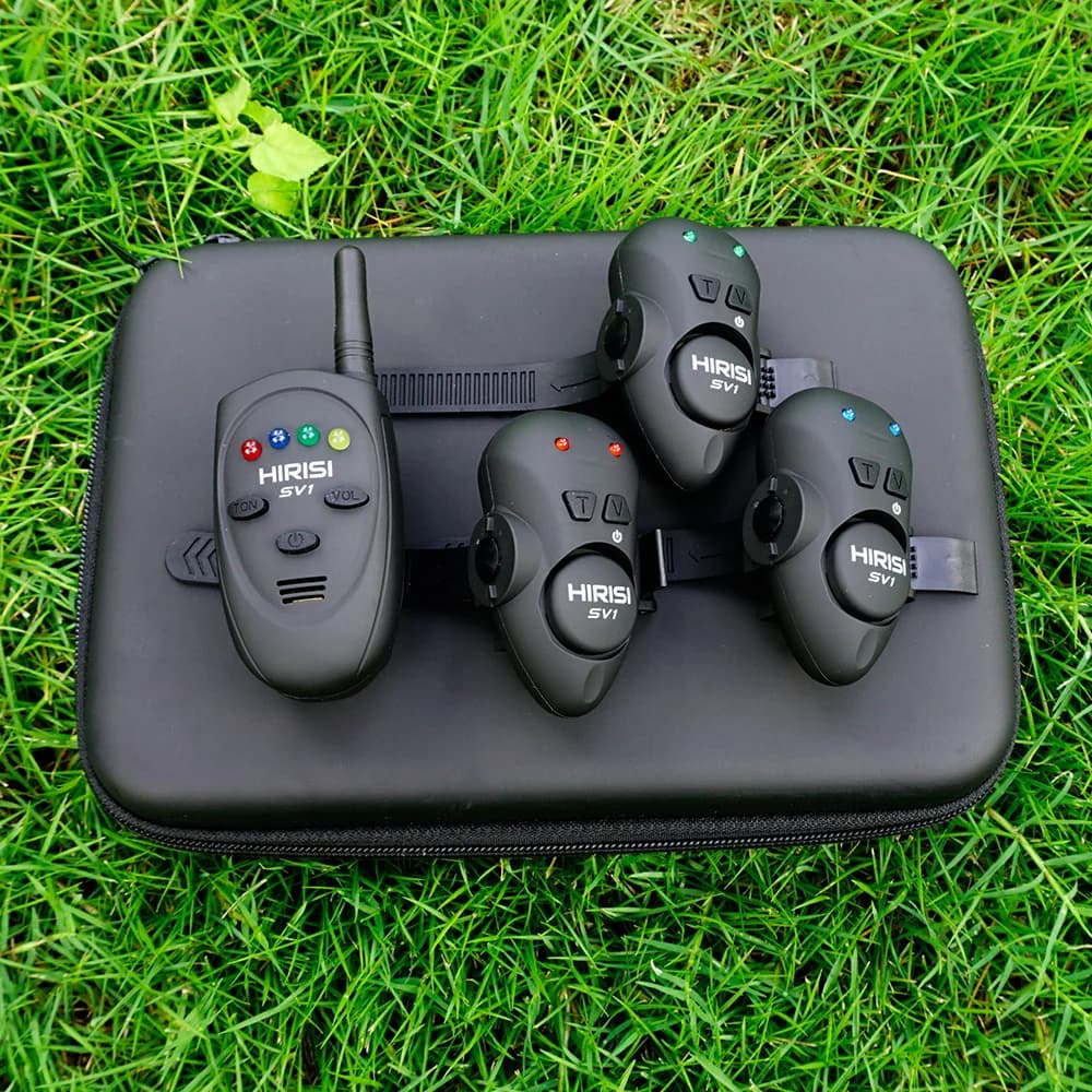 Set d'alarme de touche lumineux Hirisi SV1 avec étui - Indicateur portable pour pêche carpe et nuit