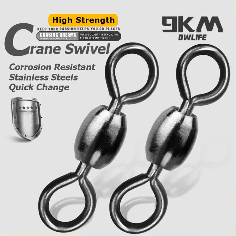 Émerillons Crane 50~200pcs inox et laiton pour pêche mer - Connecteurs ligne rotation anti-torsion