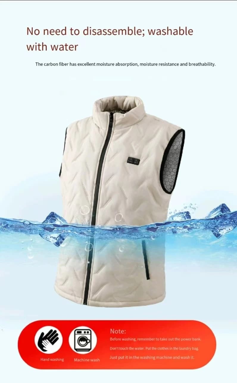Gilet chauffant 9 zones double contrôle homme et femme pour automne et hiver sans batterie incluse