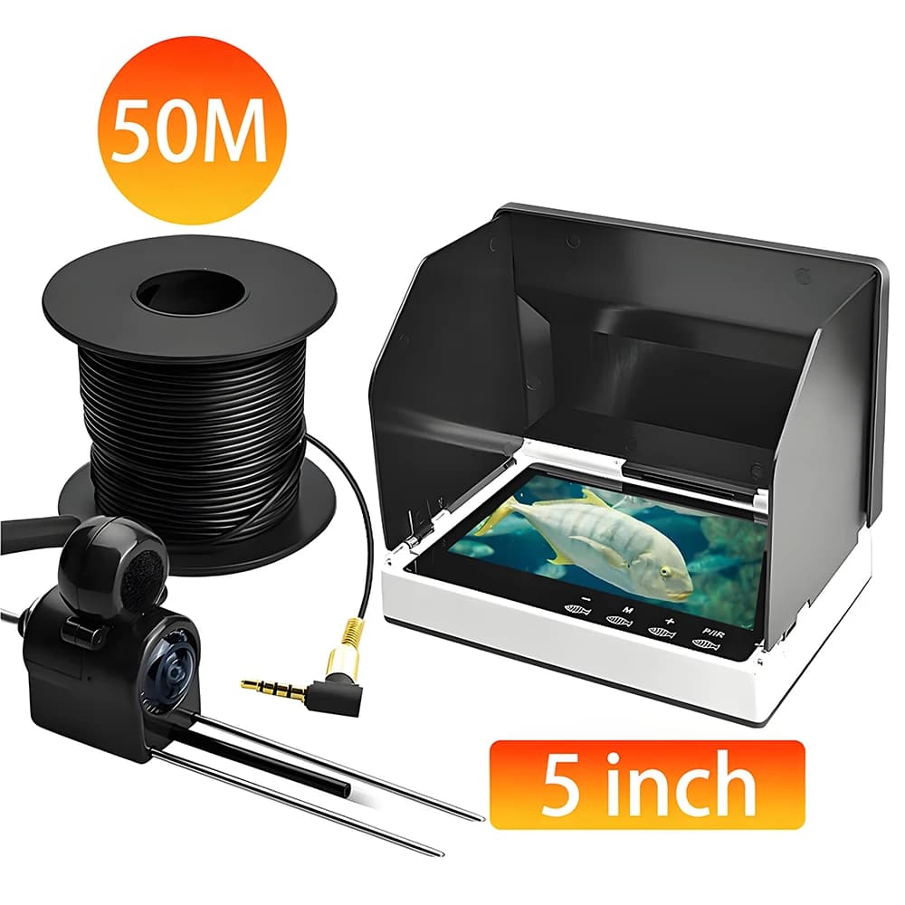 Caméra de pêche sous-marine HD 5 pouces étanche avec vision nocturne et enregistrement vidéo