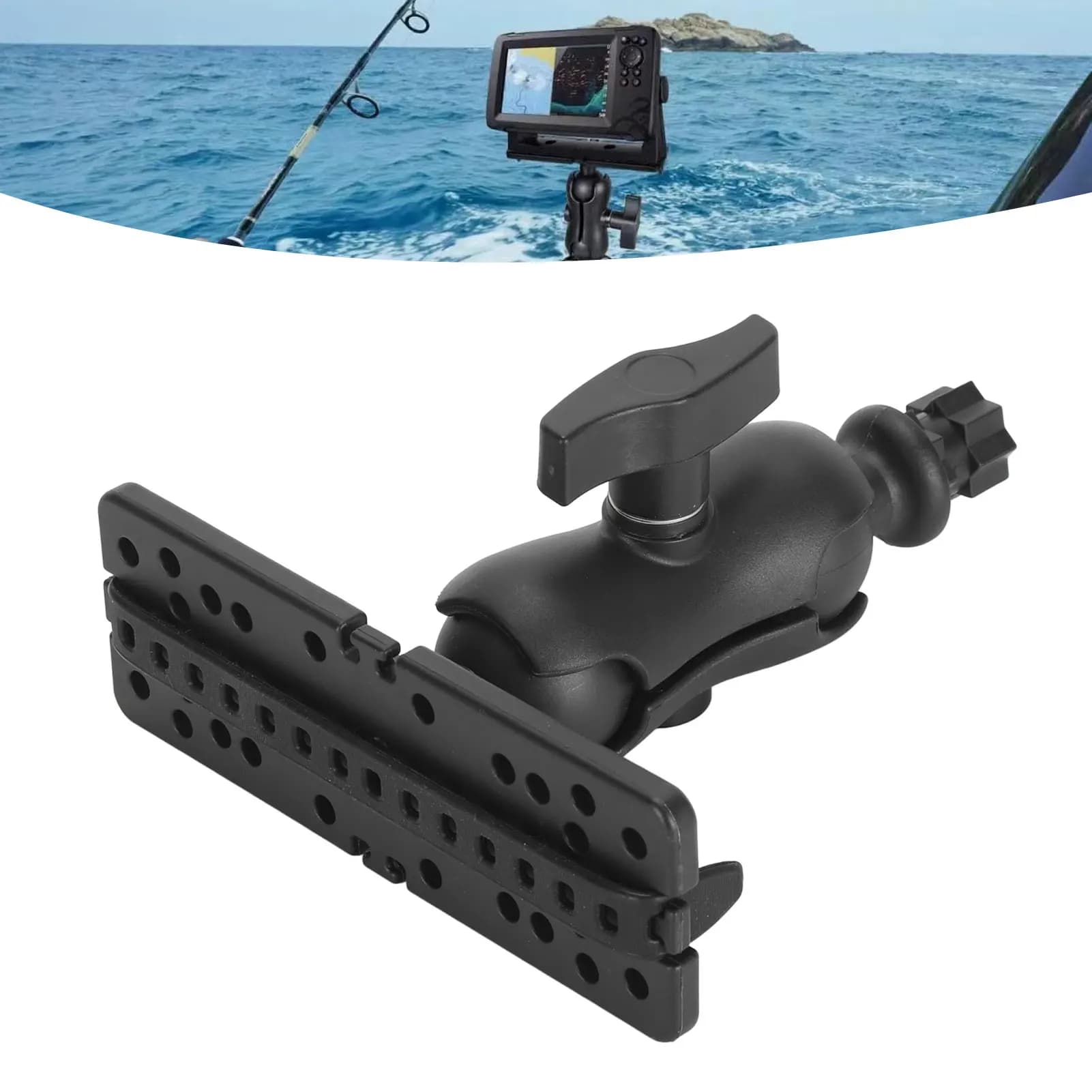 Support universel sondeur poissons rotatif 360° - fixation étanche bateau canoë kayak