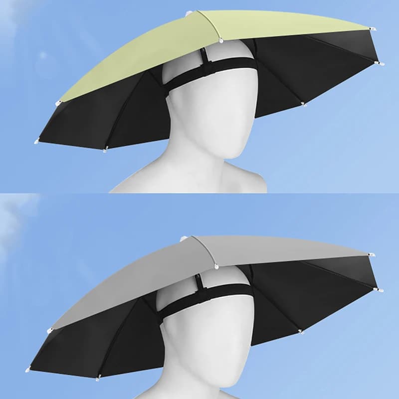 Chapeau parapluie portable pêche pliable universel imperméable protection solaire camping extérieur