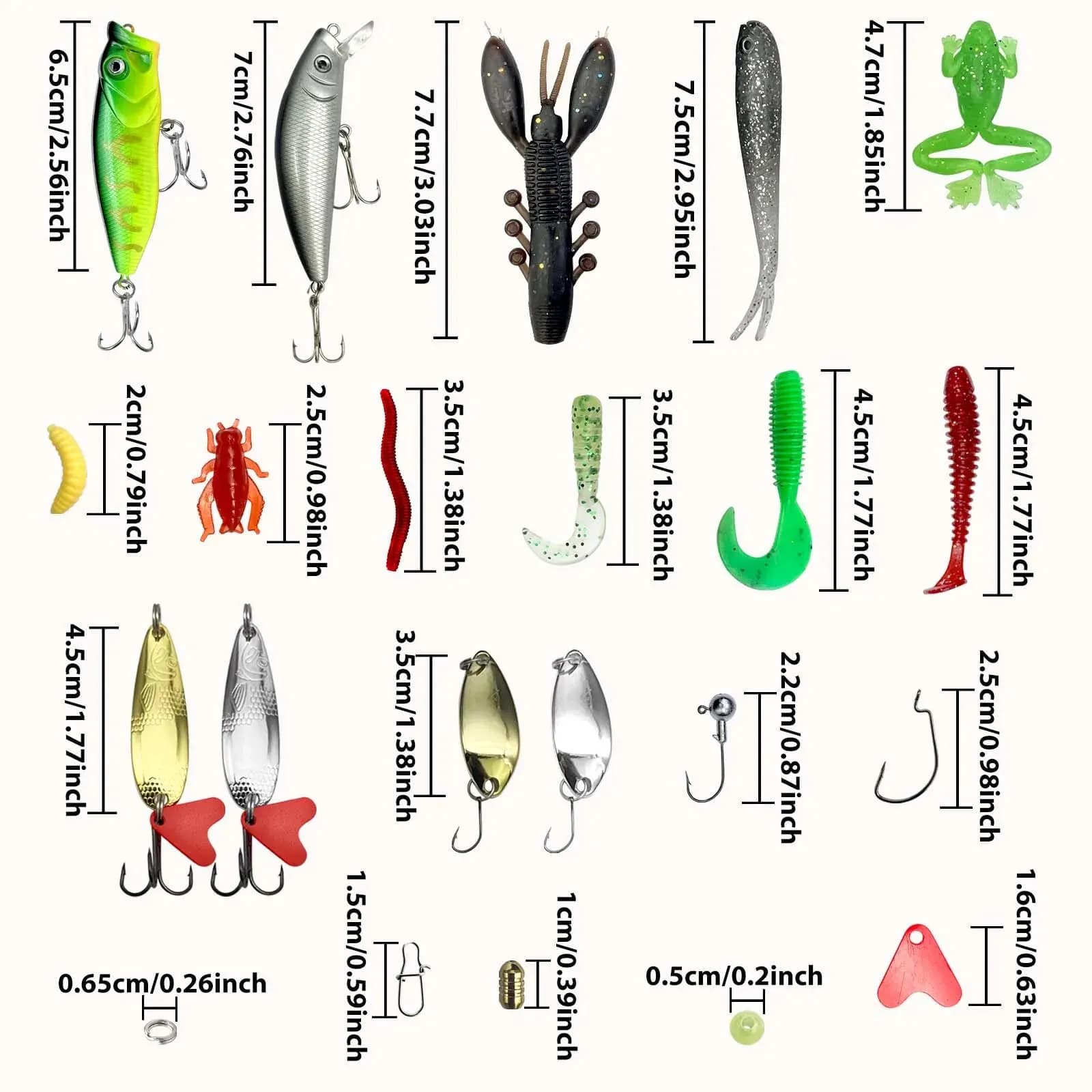 Kit de 84/107 leurres pêche mixte - Ensemble appâts souples et durs pour brochet perche black bass