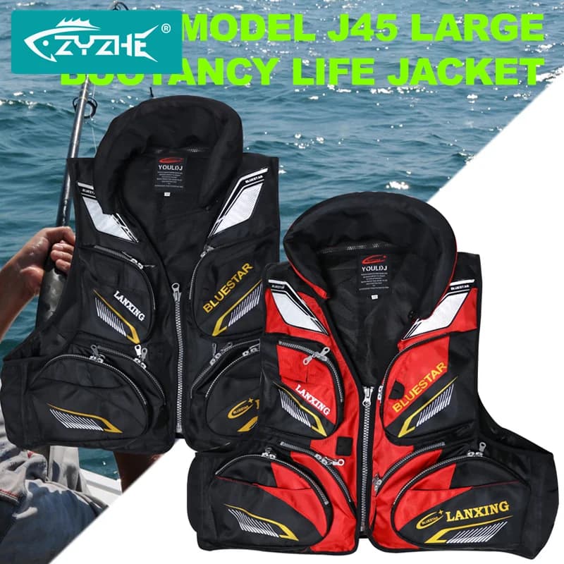 Veste de pêche rock J45 avec flottabilité 7.5kg - Veste multifonction homme pour pêche en mer et navigation