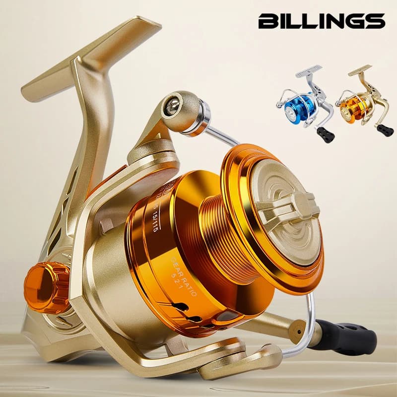 Moulinet de pêche spinning Billings pour eau douce et mer ultra-léger bobine pliante rocker interchangeable gauche droite