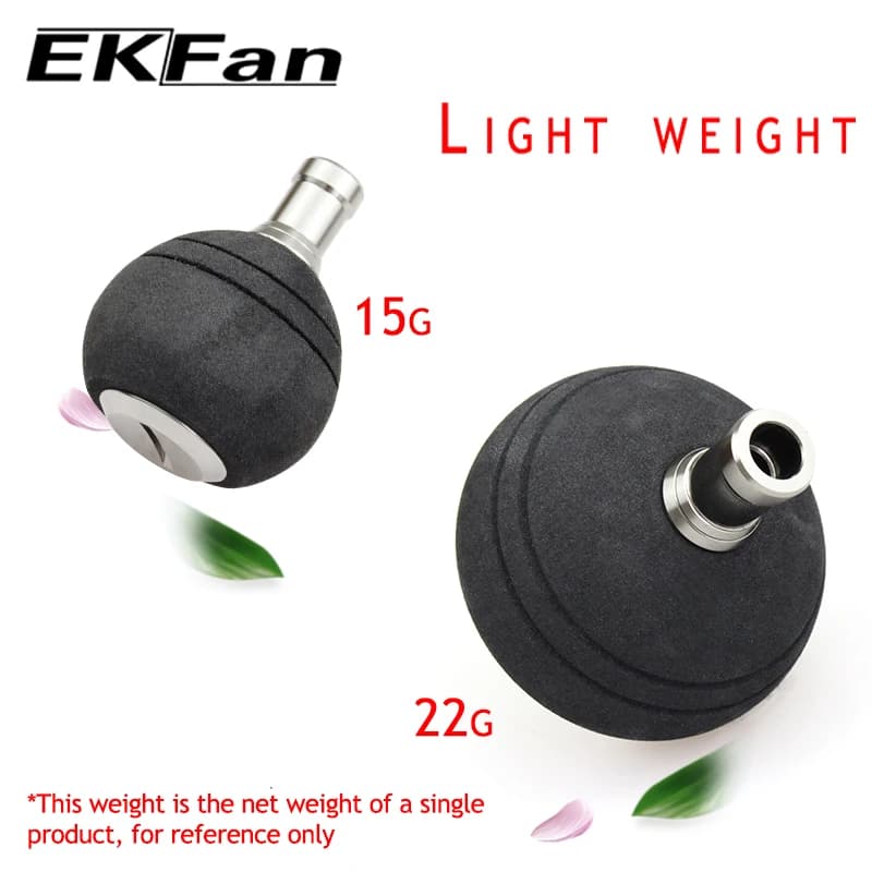 Poignées EVA EKfan 38/50mm avec roulements pour moulinet pêche, compatibles SHIMANO DAIWA, axe 4mm pour customisation