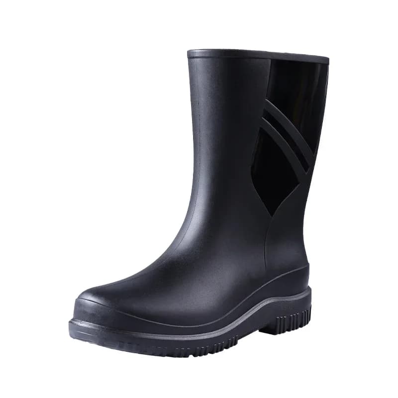 Bottes de pêche mi-mollet épaisses PVC imperméables antidérapantes cuisine travail extérieur